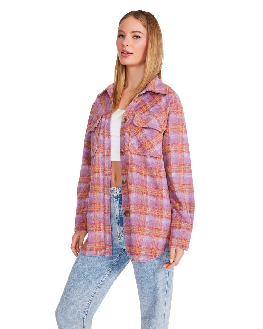 Chaquetas Camiseras Steve Madden Brooklyn Shacket Mujer Moradas | ES IQ2684